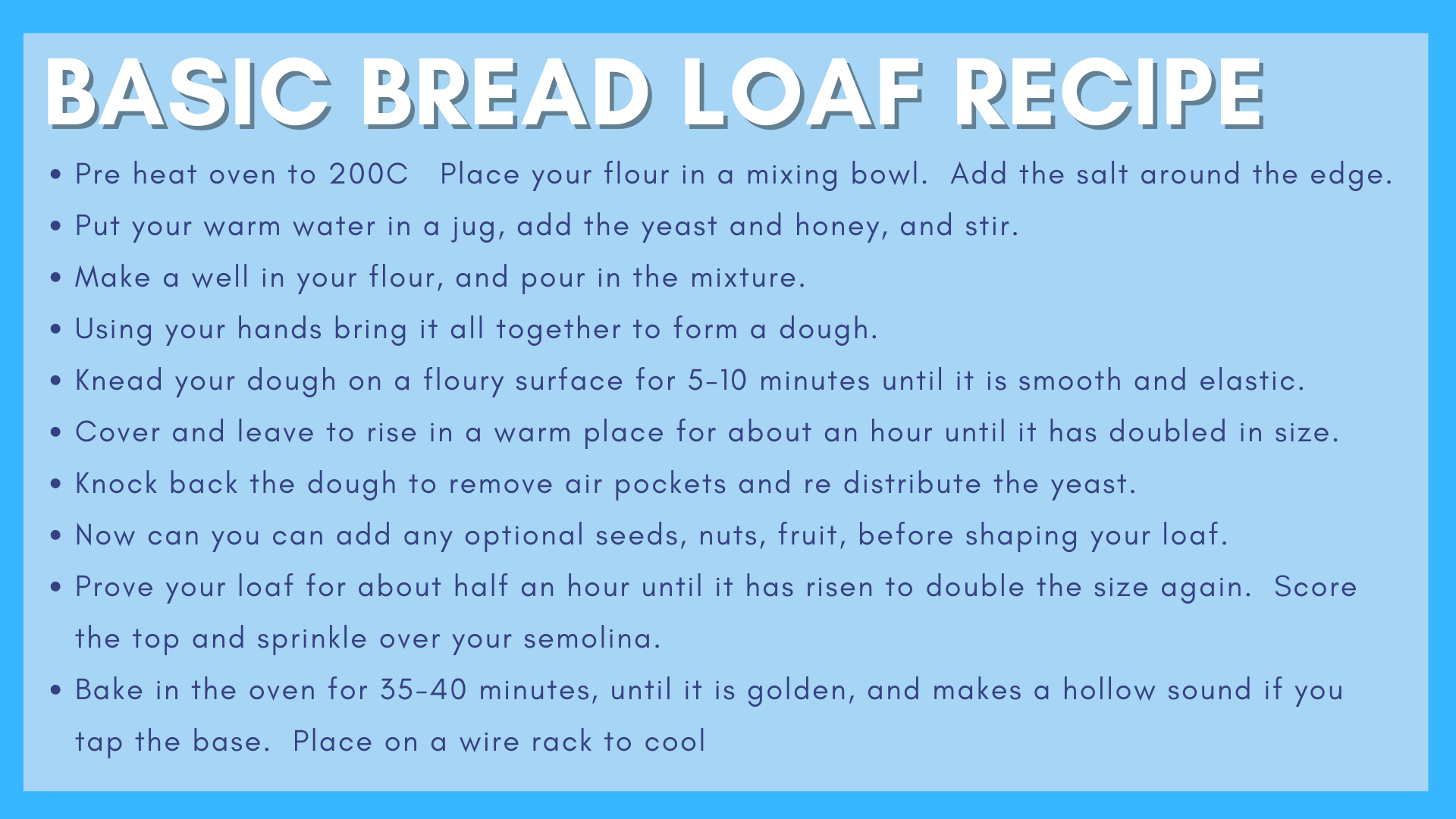 Basic Bread Loaf - Method - Be-Zing!